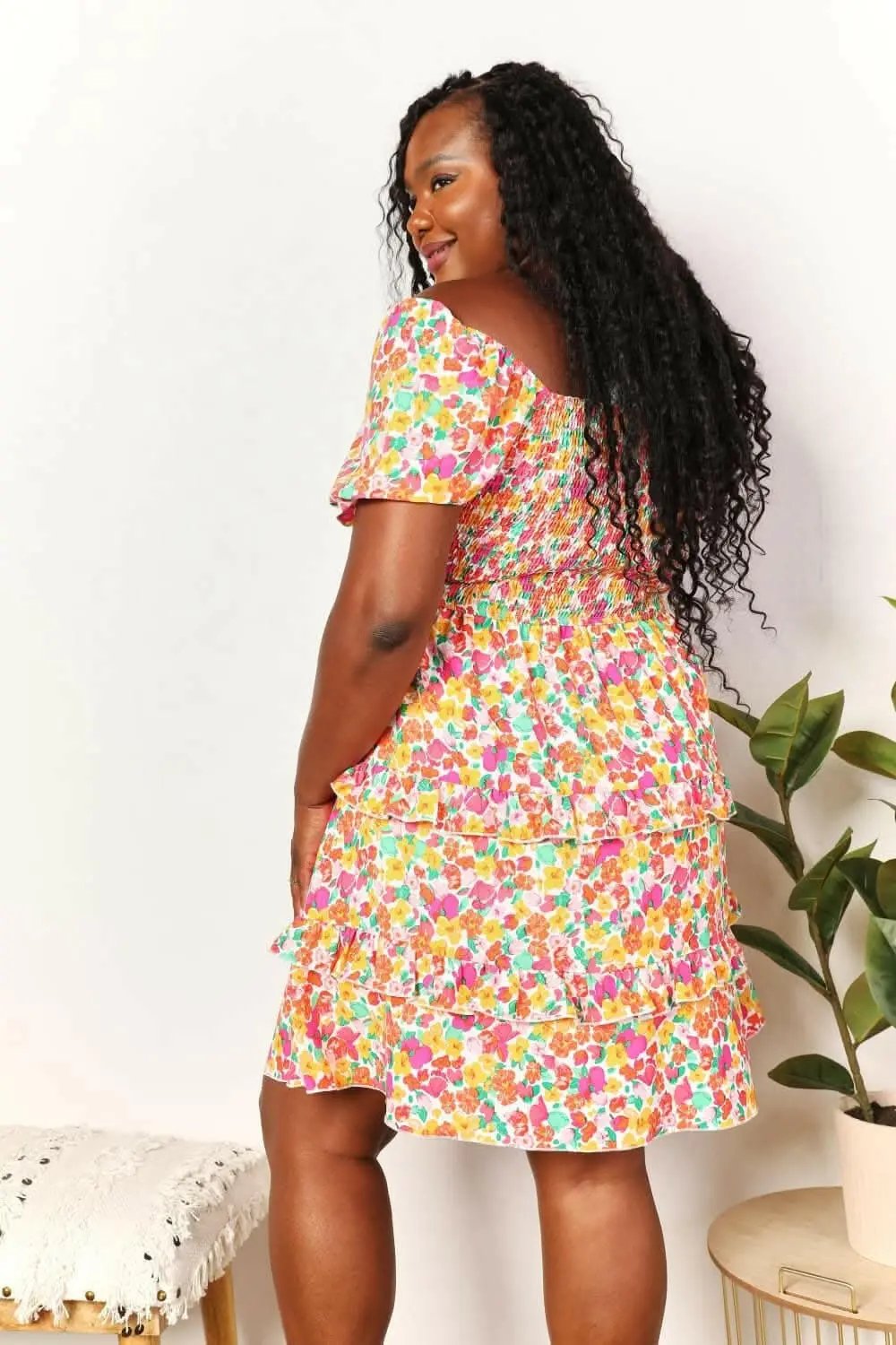 Trendsi Maternity Floral Mini Dress | Strawberry Flounce Sleeves