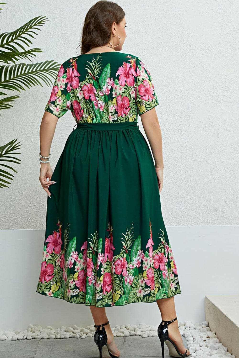 Dresses Trendsi Floral midi dress with tie waist