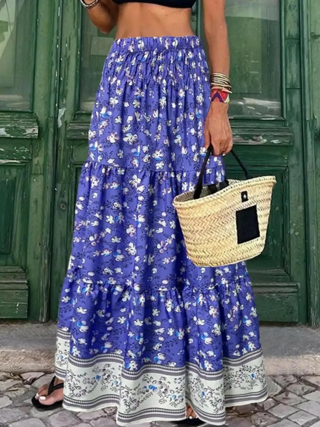 Dresses Trendsi just arrived - Floral midi skirt with elastic waist