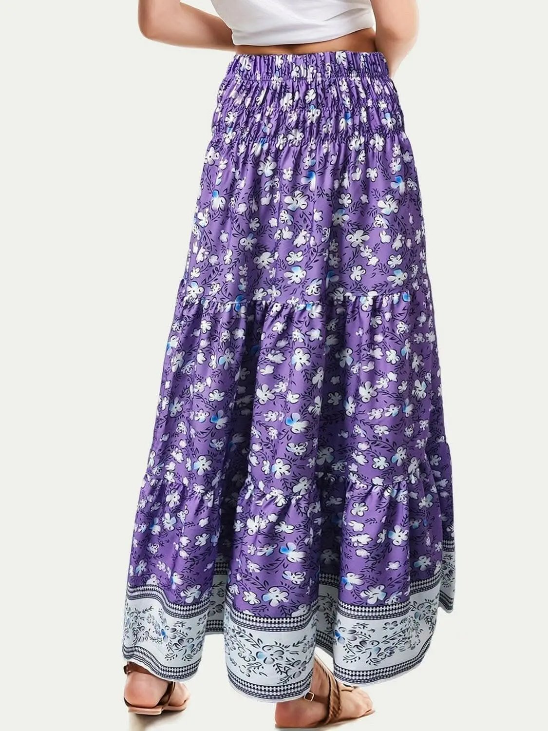 Dresses Trendsi just arrived - Floral midi skirt with elastic waist