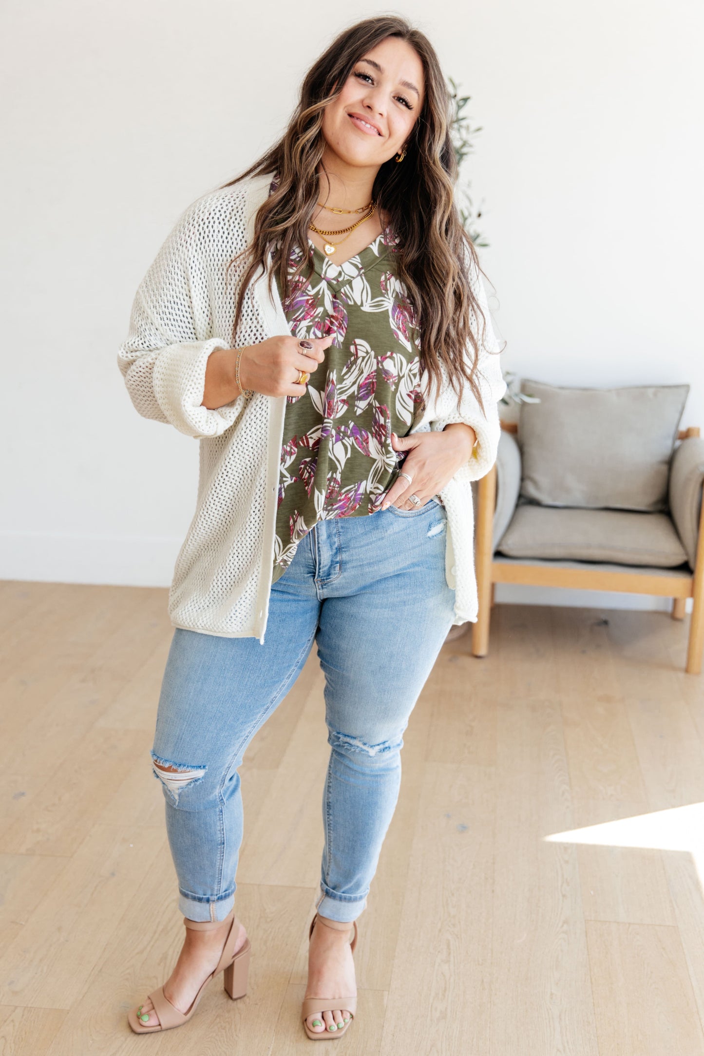 Top floral con cuello de pico para niña de las flores