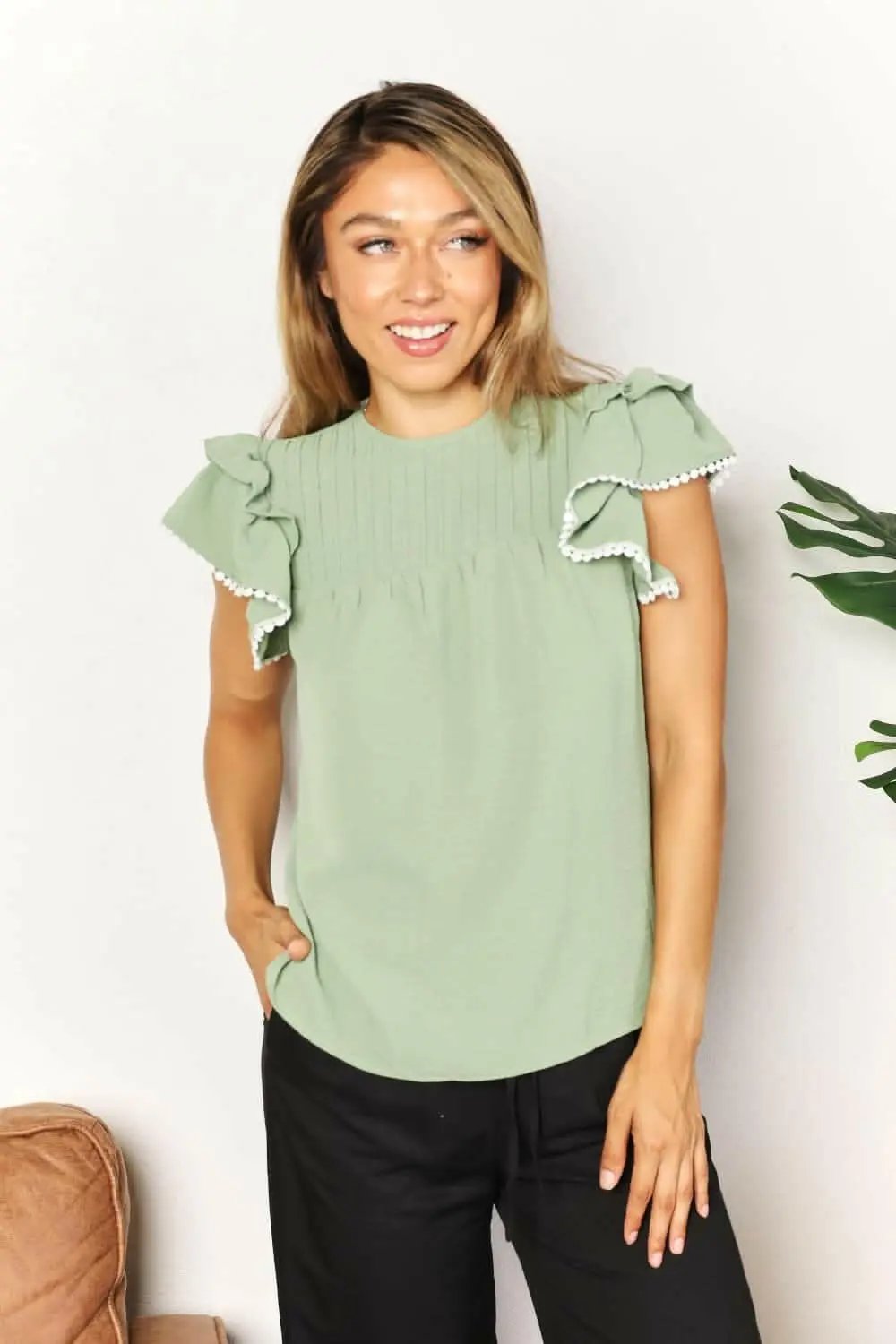 T-Shirts Trendsi TIKTOK - Fluttering pleated blouse - chic style