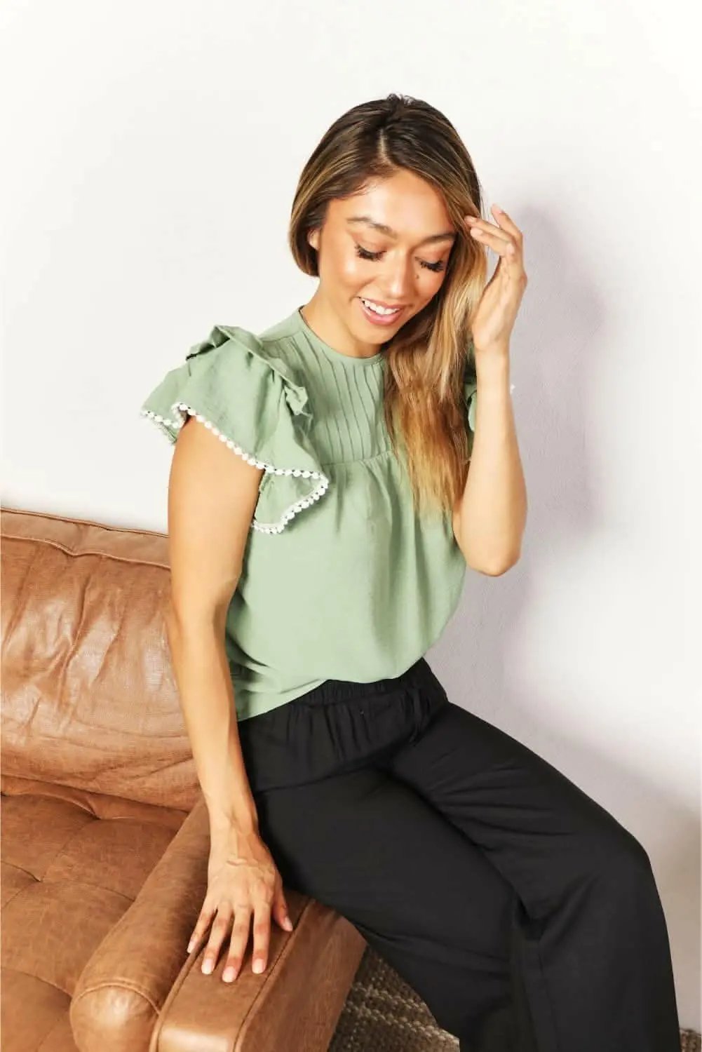 T-Shirts Trendsi TIKTOK - Fluttering pleated blouse - chic style