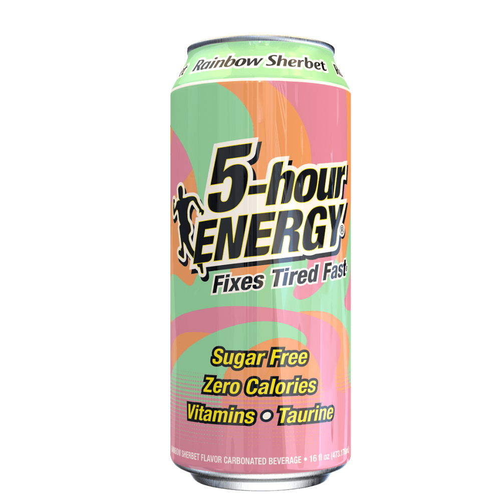 Bebida energética 5-hour ENERGY de fuerza extra con sabor a sorbete de arcoíris, paquete de 12 unidades