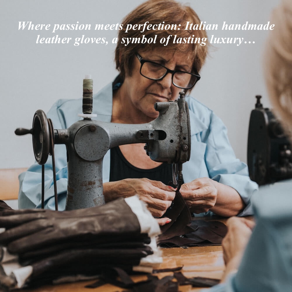 Fabrizio (brown) - Italian tweed men’s gloves with touchscreen capability and adjustable snap button