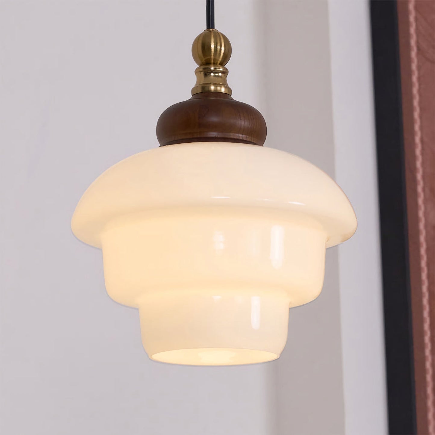 Lámparas Colgantes Nórdicas de Cristal Blanco Crema
