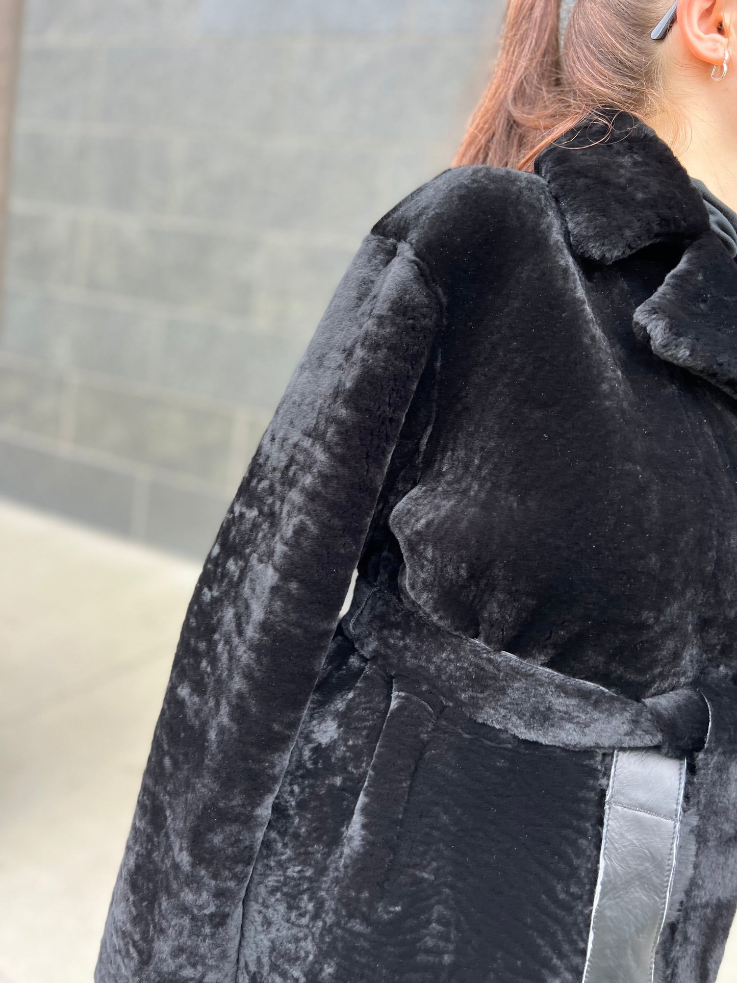 Abrigo de piel de cordero Merino de doble faz de Punto Leather