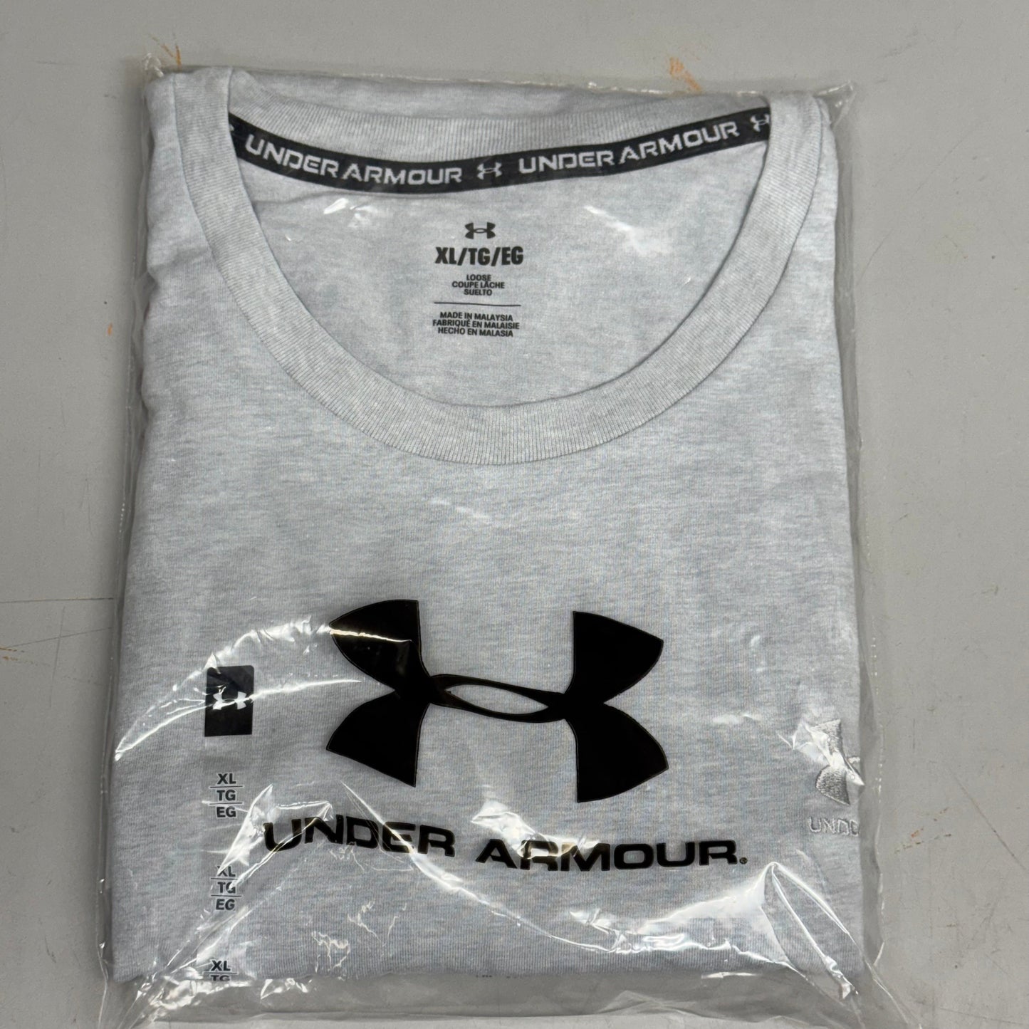 UNDER ARMOUR Men's UA Logo Embroidered Heavyweight Short Sleeve XL Harbor Blue-465