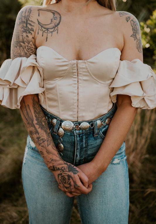 Blusa de satén Corset Juliet