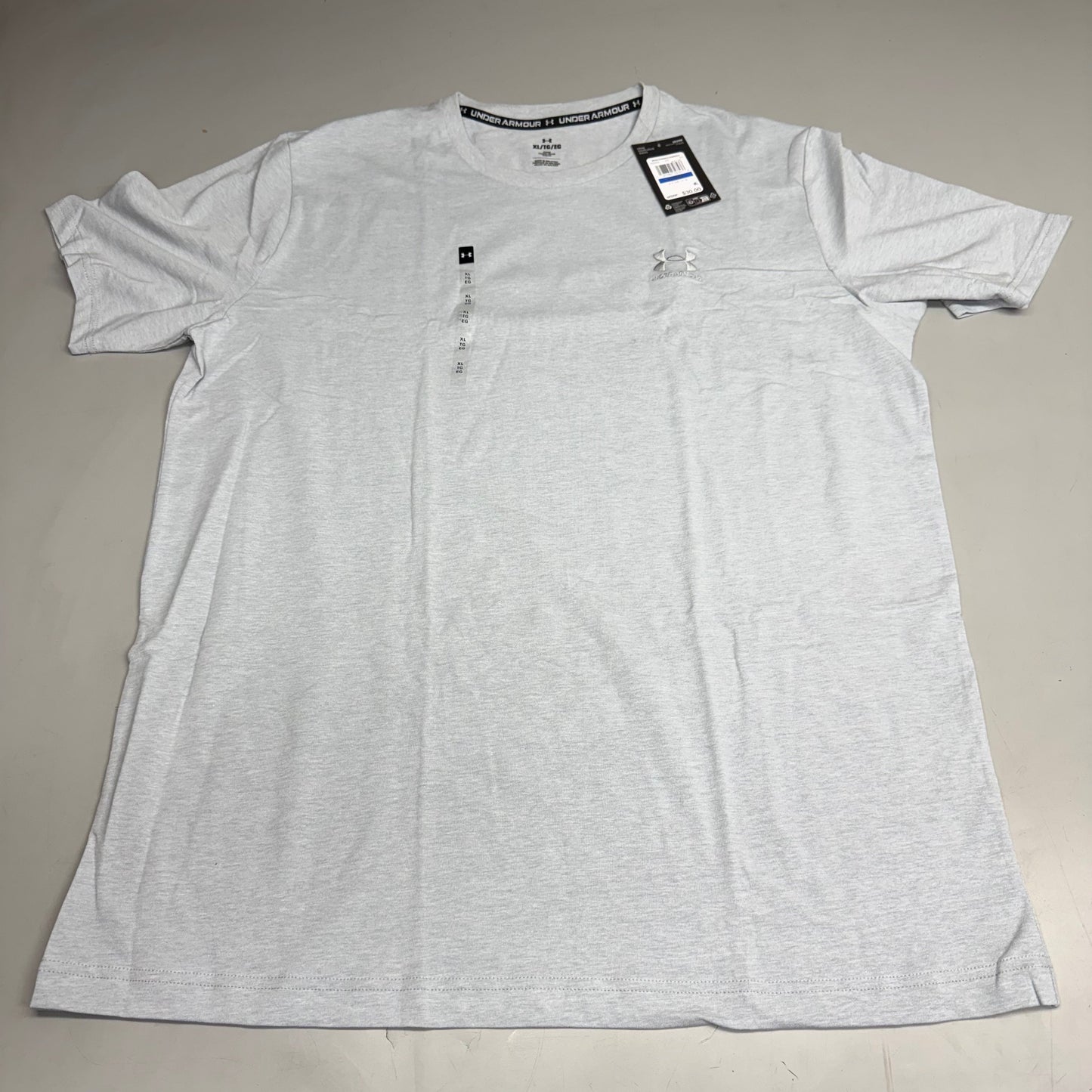 UNDER ARMOUR Men's UA Logo Embroidered Heavyweight Short Sleeve XL Harbor Blue-465