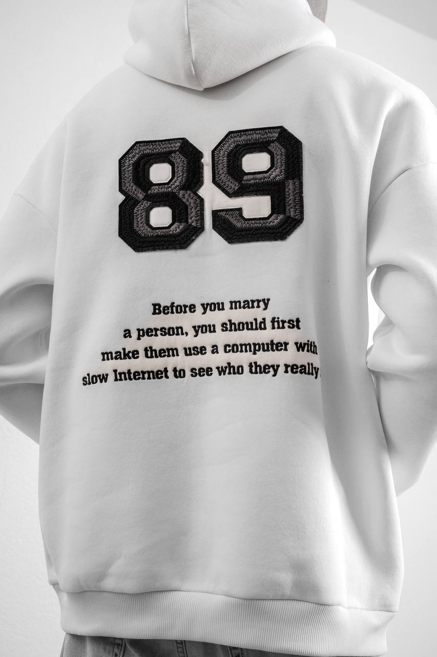 Sudadera con capucha y gráfico divertido de "89" con cita humorística