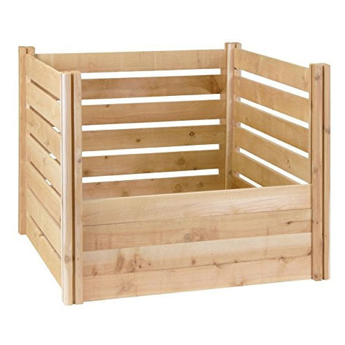Compostador exterior de madera de cedro ecológico de 658 litros