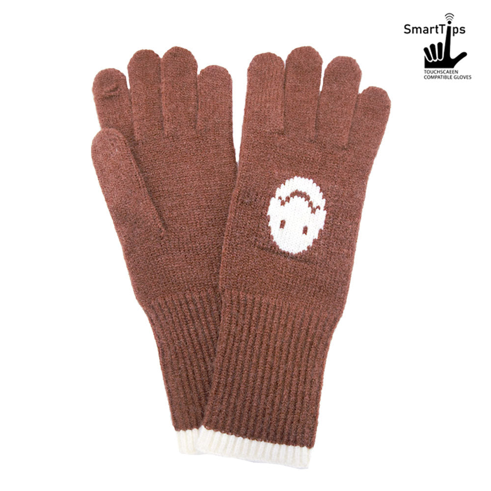 Knit Smile Accent Smart Touch Gloves