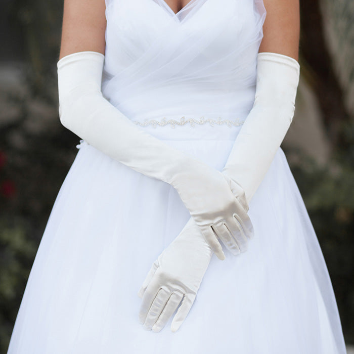 Women's Dressy Satin Long Wedding Gloves