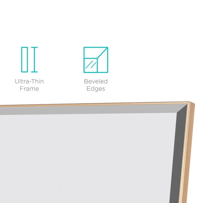 Espejo de pared inclinado o colgante grande de cuerpo entero dorado