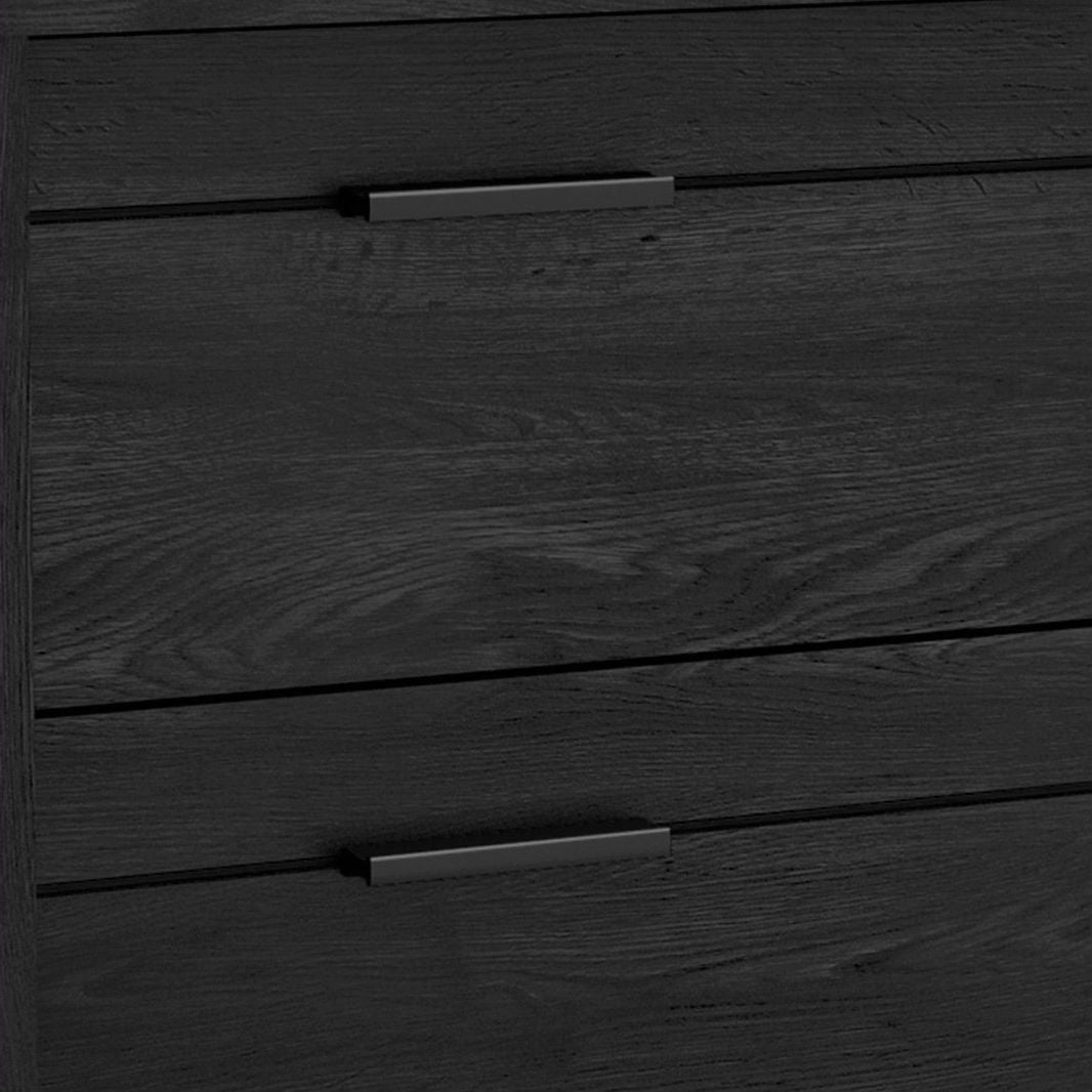 Mesita de Noche Moderna en Acabado de Madera Gris Oscuro