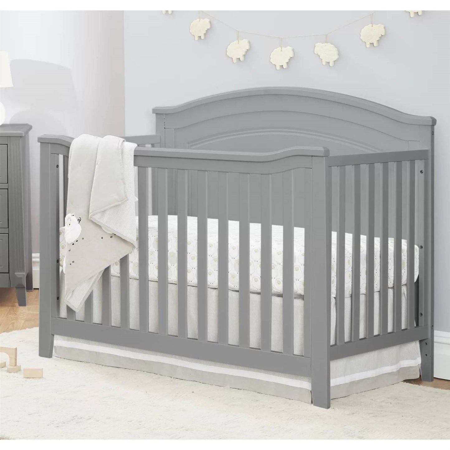 Cuna convertible de madera maciza SF Home en gris - Cama infantil se vende por separado