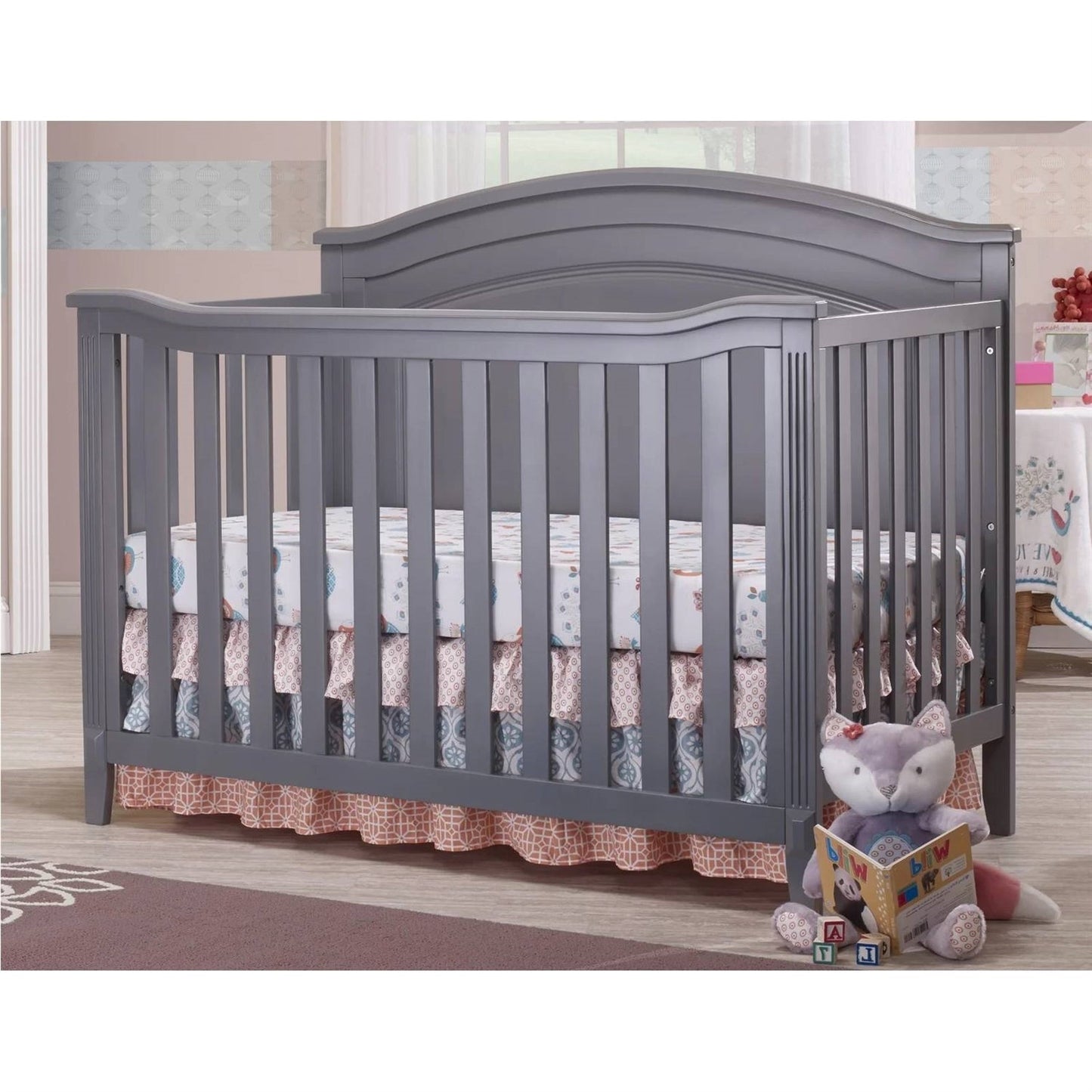 Cuna convertible de madera maciza SF Home en gris - Cama infantil se vende por separado
