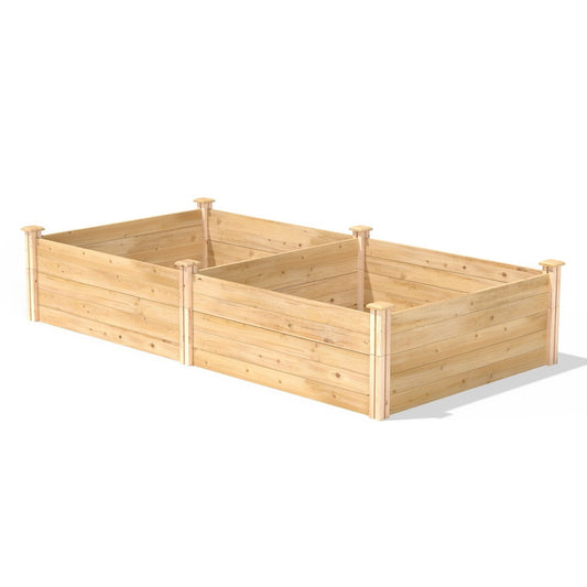 Cama de jardín elevada de cedro de 17 pulgadas de alto, 4 pies x 8 pies - Hecha en EE. UU.