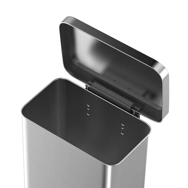 Cubo de basura de cocina de acero inoxidable resistente de 20 galones con tapa de pedal