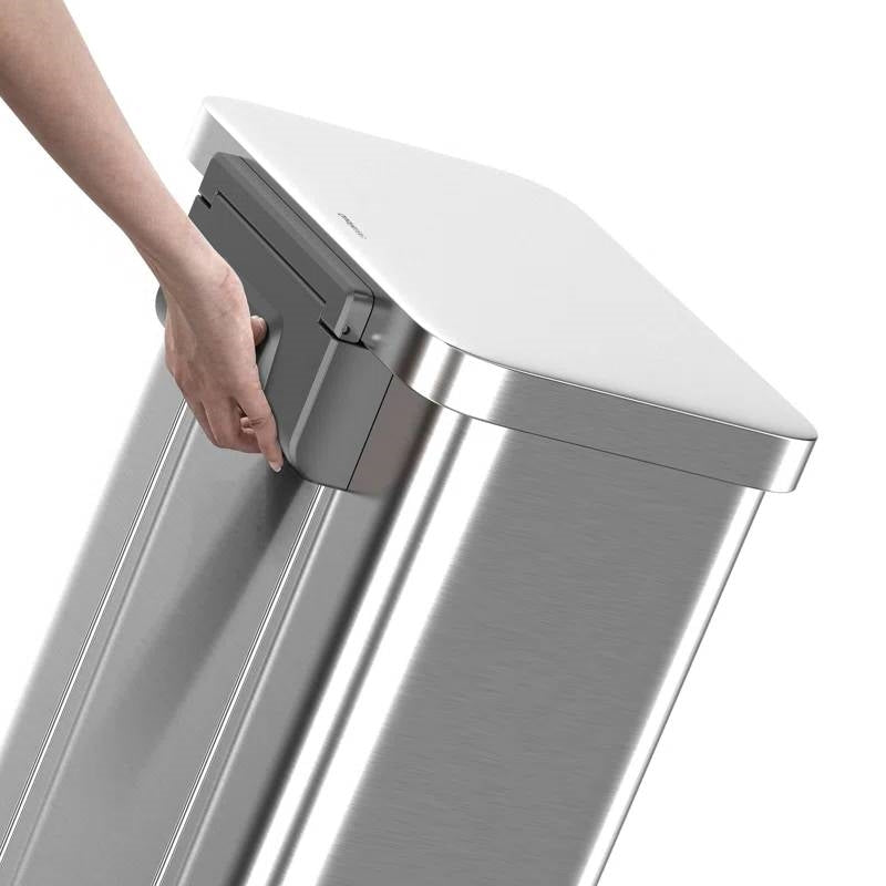 Cubo de basura de cocina de acero inoxidable resistente de 20 galones con tapa de pedal