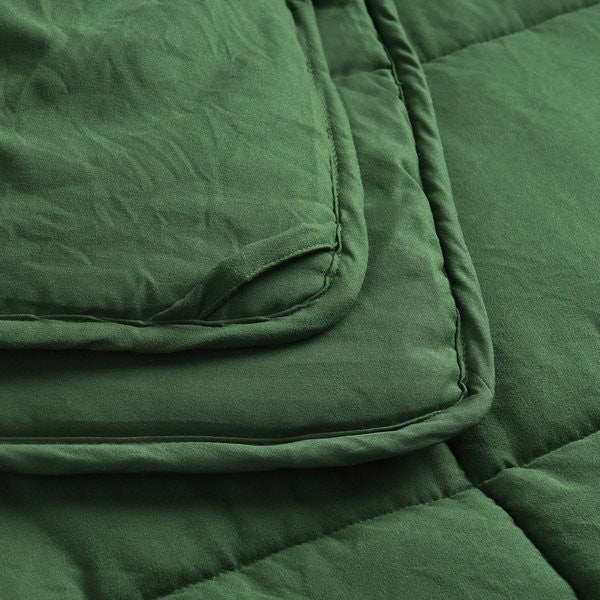 Juego de edredón reversible de microfibra verde de 3 piezas tamaño Twin