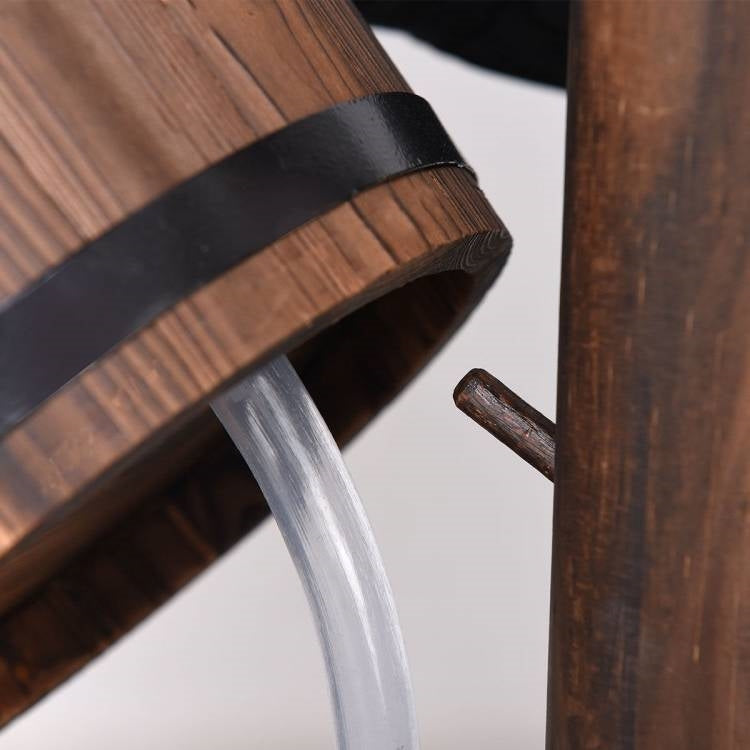 Fuente de agua con bomba de madera maciza para jardín/patio exterior con pozo de los deseos