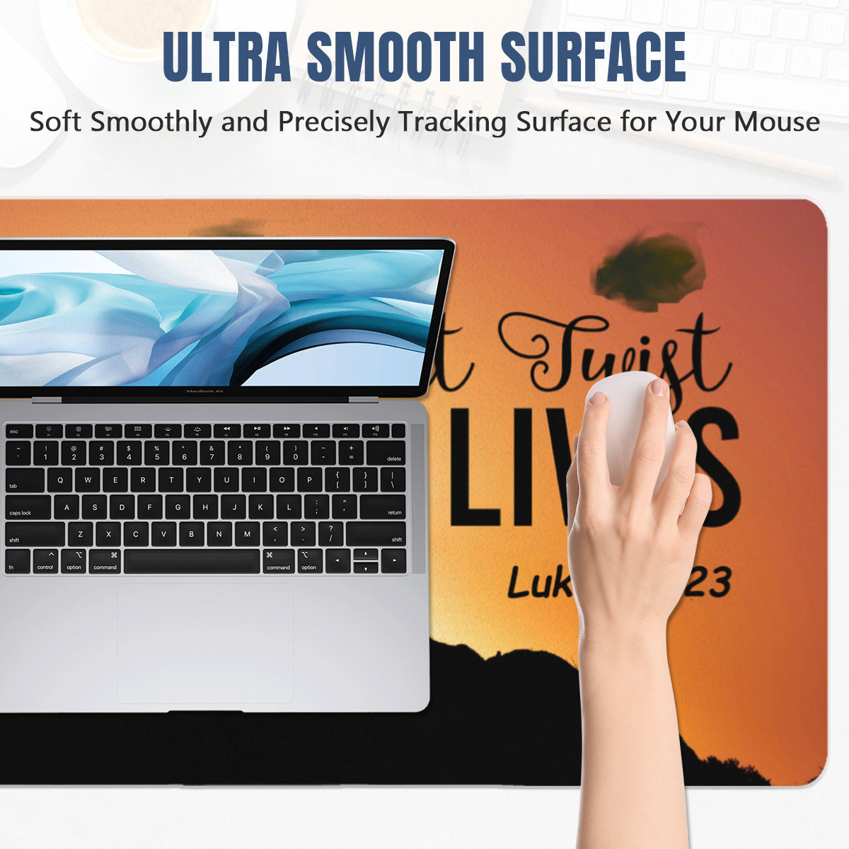 Plot Twist He Lives Faith Based Mousepad Desk Mat - available in 2 sizes