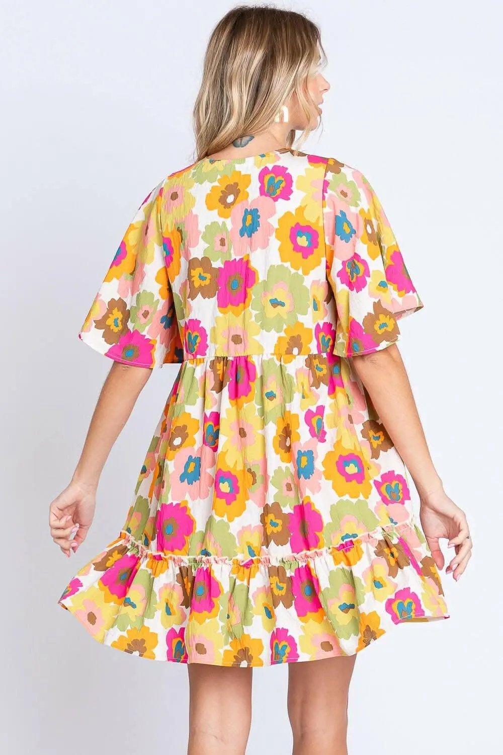 Dresses Trendsi Floral Mini Dress Women's Party V-Neck Ruffle Trim Cute Dress