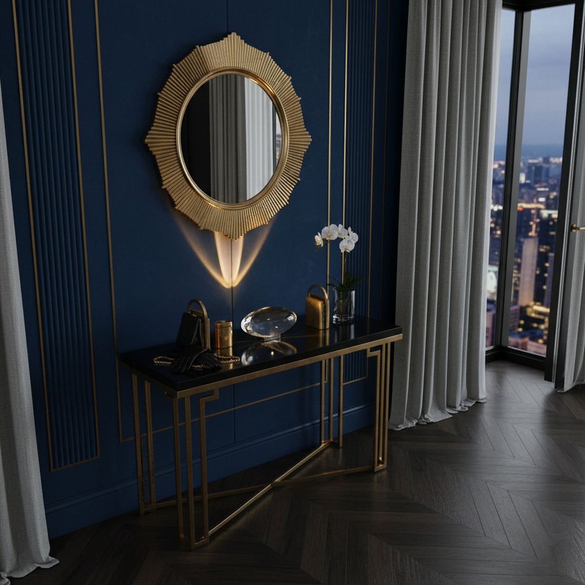 Seren | Crystal Glass Table Lamp with Chrome Base, Compact Plug-In Accent Light for Desk