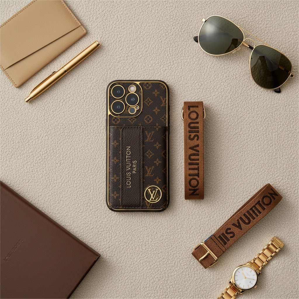 Estuche de teléfono con tarjetero de lujo, nuevo clásico