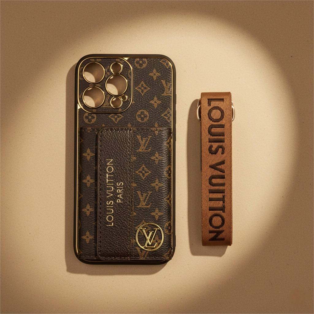 Estuche de teléfono con tarjetero de lujo, nuevo clásico