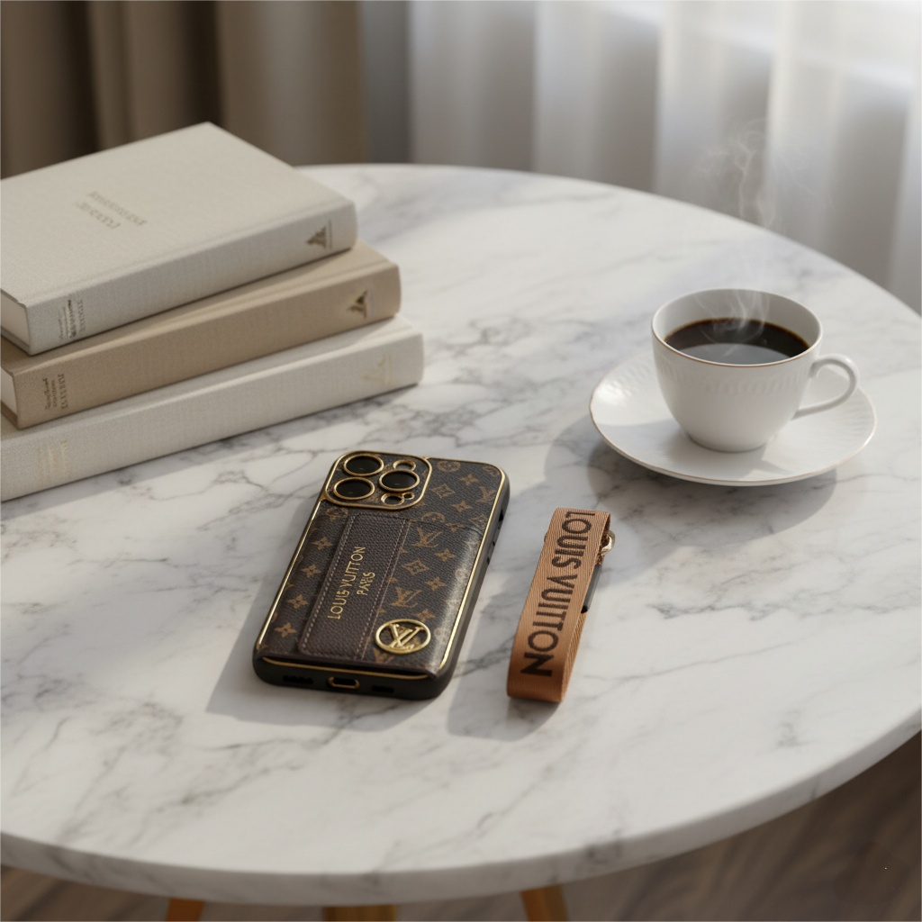 Estuche de teléfono con tarjetero de lujo, nuevo clásico