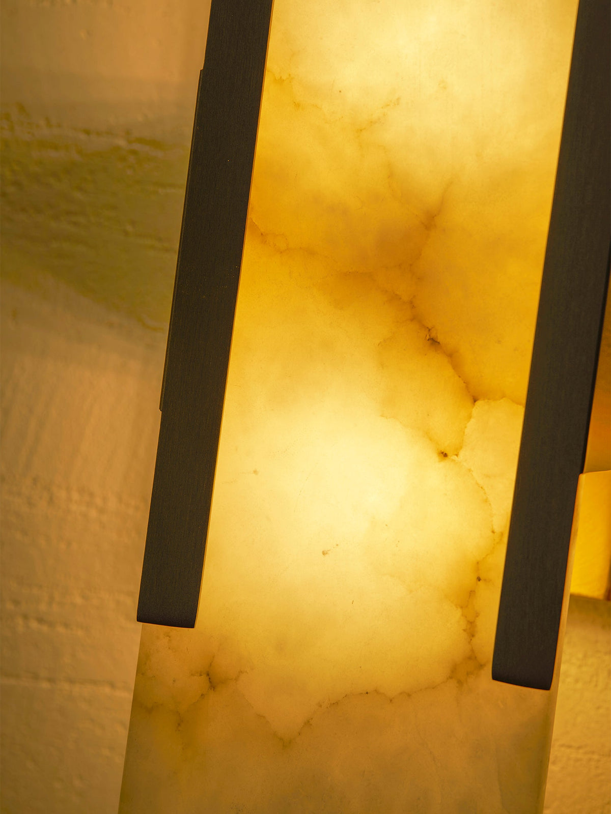 Alvora | Oblong Alabaster Wall Sconce with Brass Accents | Warm Diffused Glow for Foyers