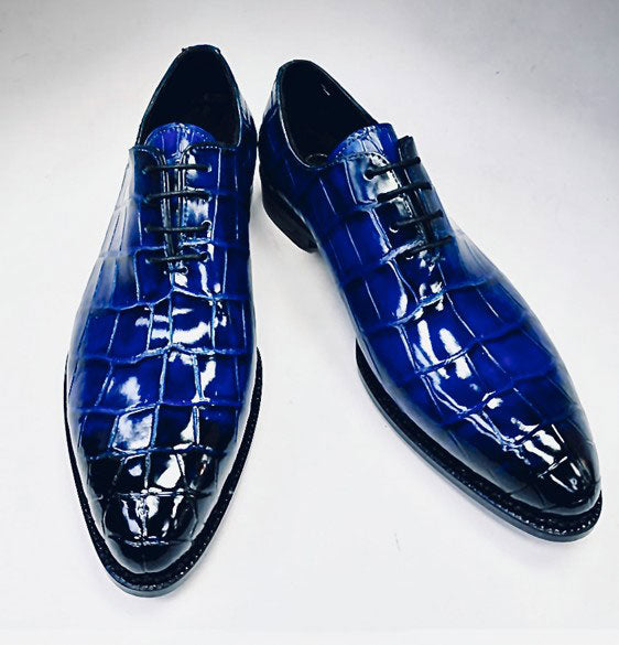 Maurice Georgia Alligator Oxford - Cobalt/Blue