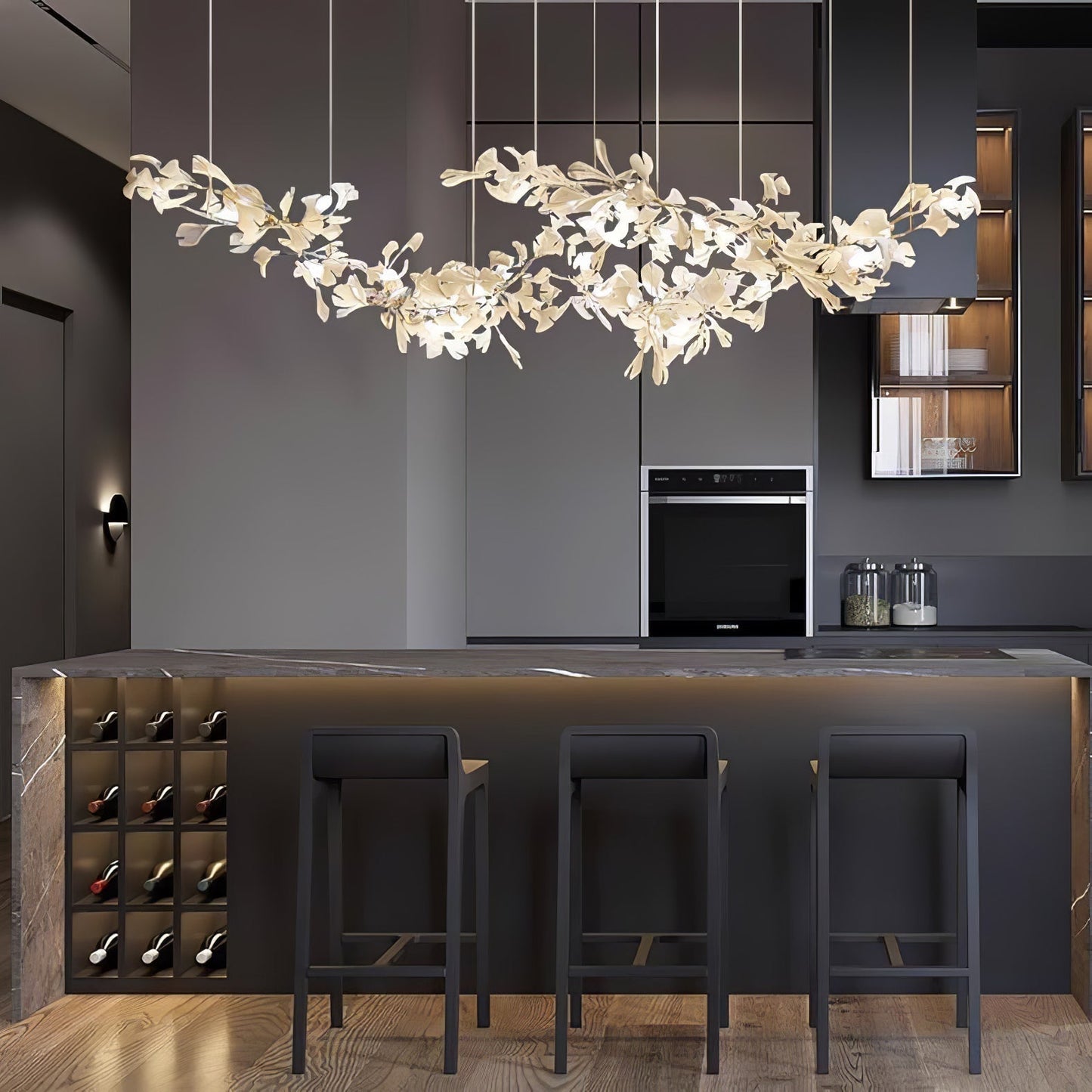 Candelabro Gingko de Doble Capa Combinado