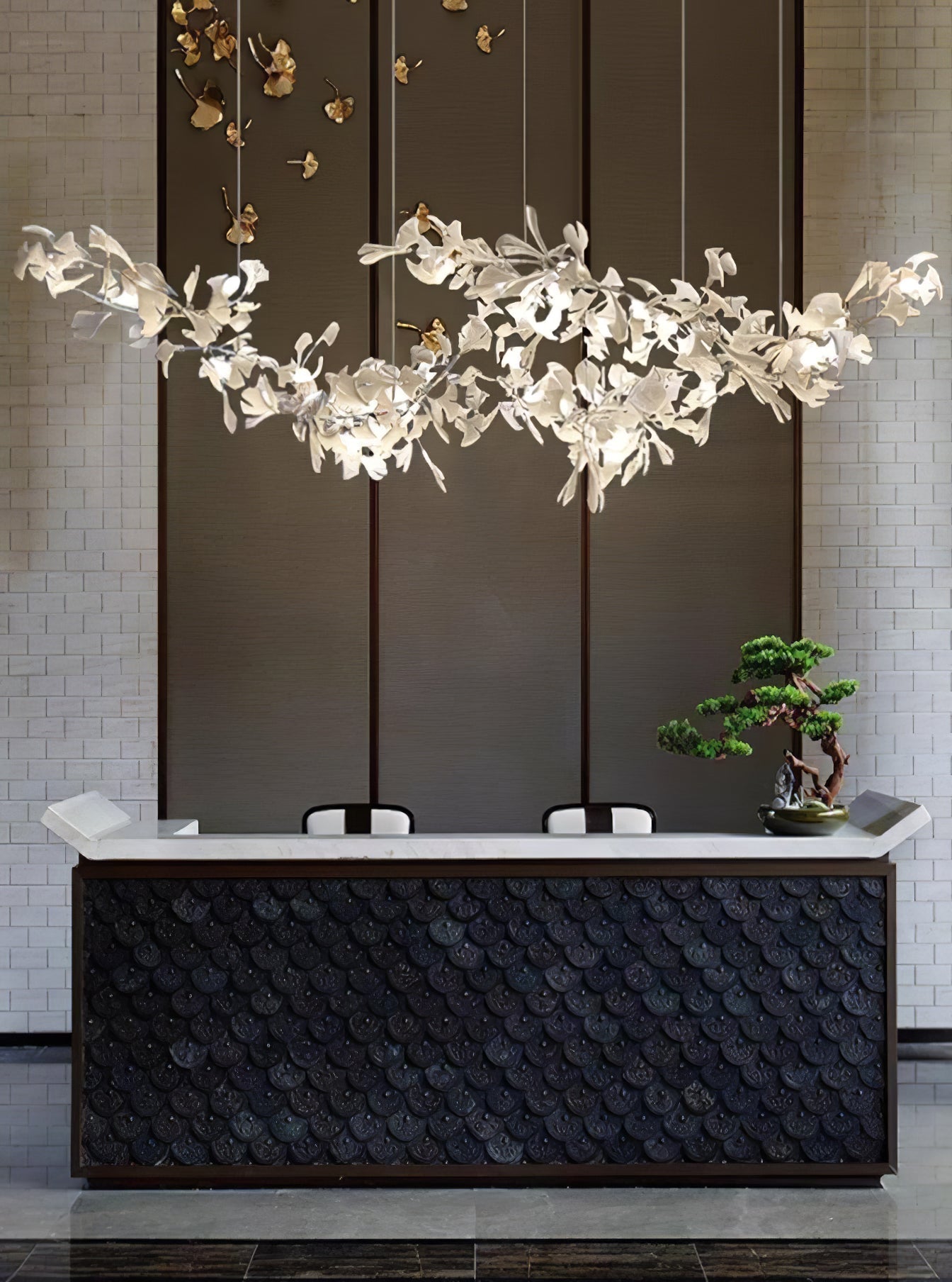 Candelabro Gingko de Doble Capa Combinado
