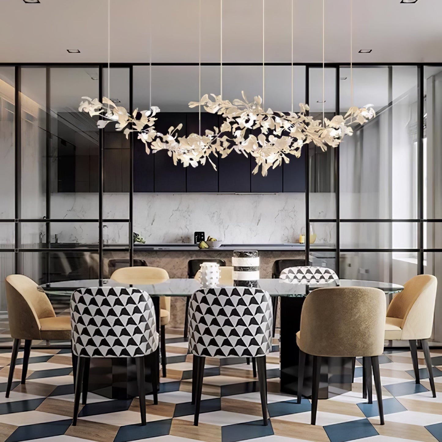 Candelabro Gingko de Doble Capa Combinado