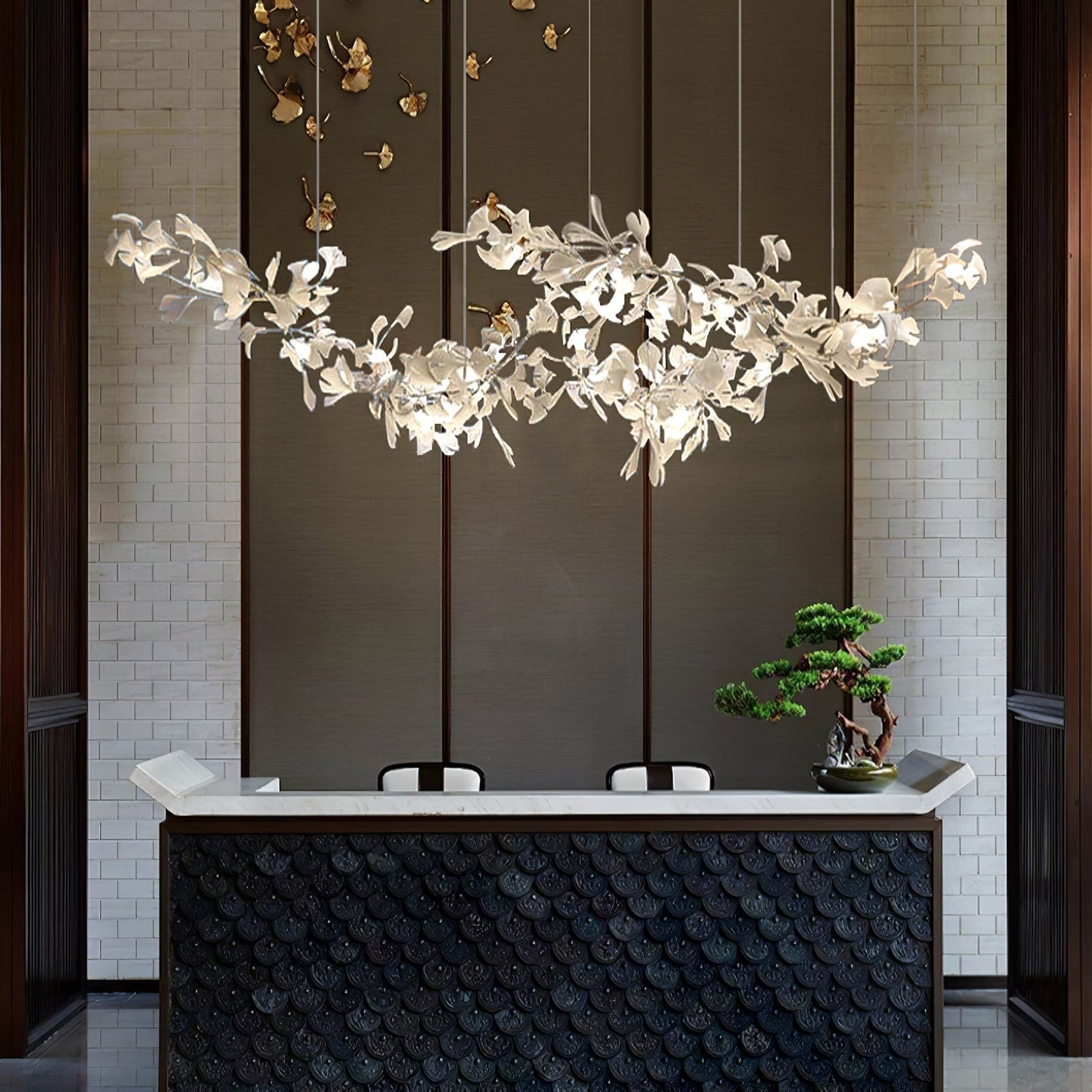 Candelabro Gingko de Doble Capa Combinado