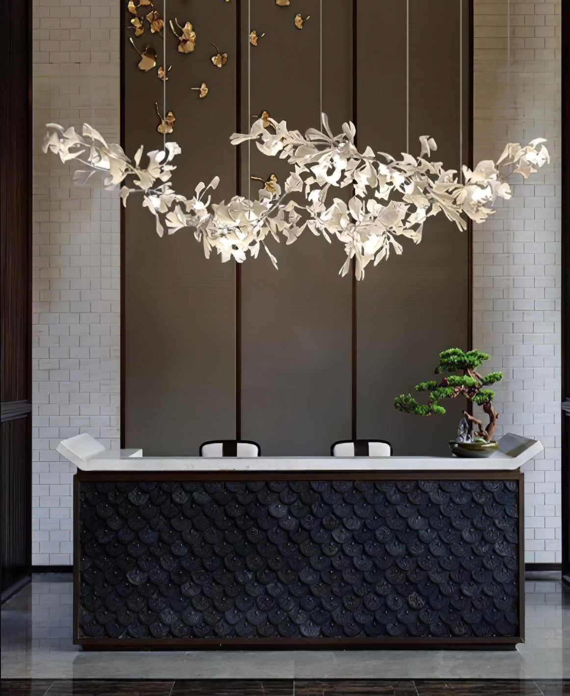 Candelabro Gingko de Doble Capa Combinado