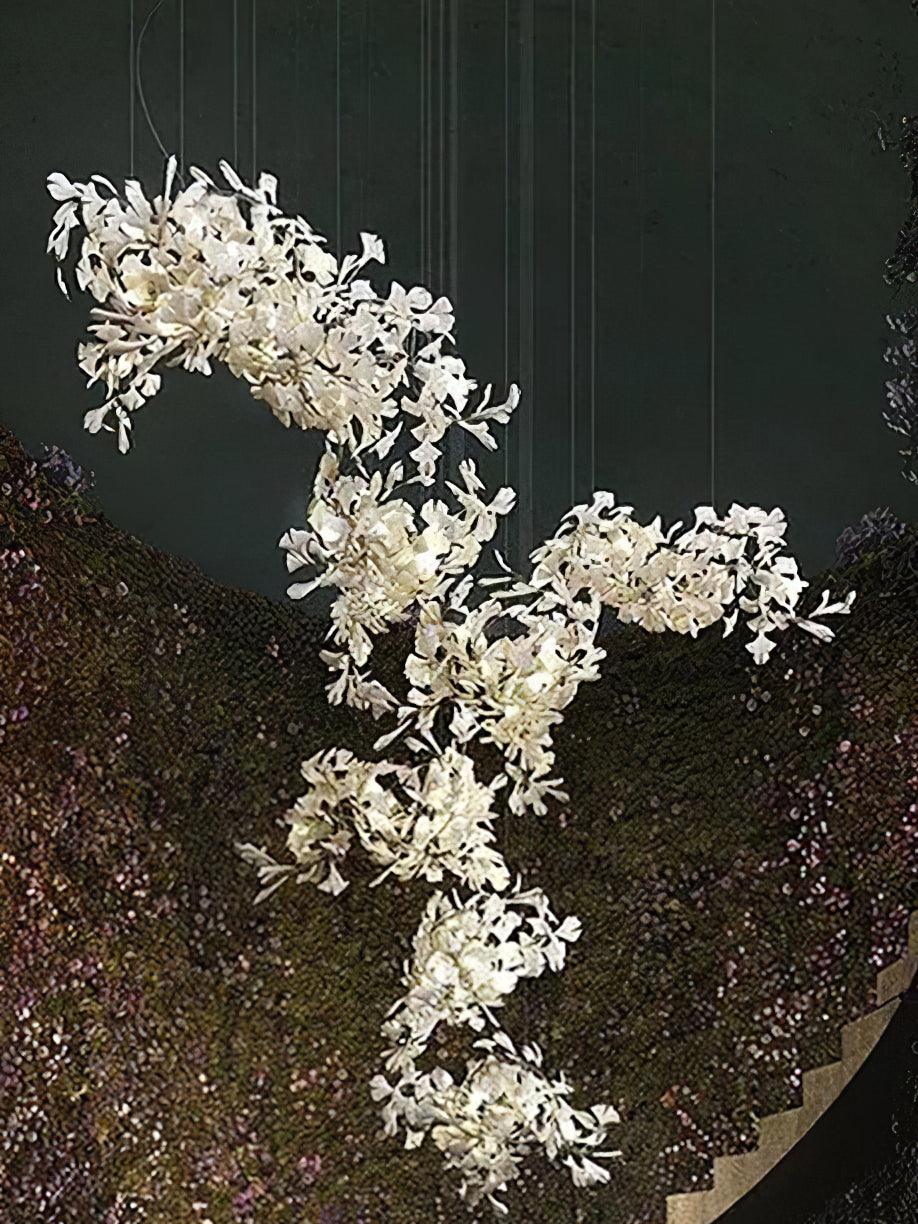 Lámpara de araña de cerámica Gingko F