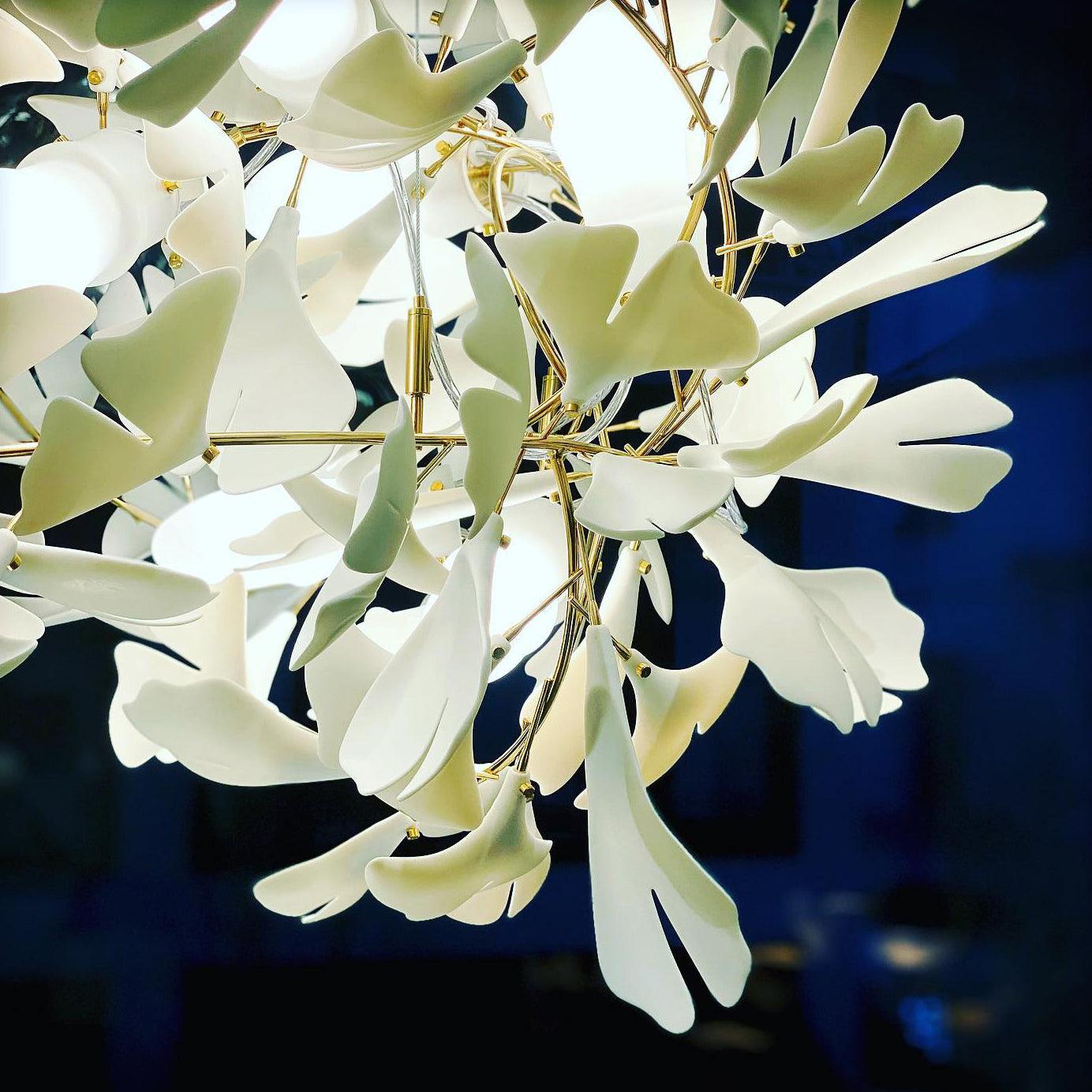 Lámpara de araña de cerámica Gingko F