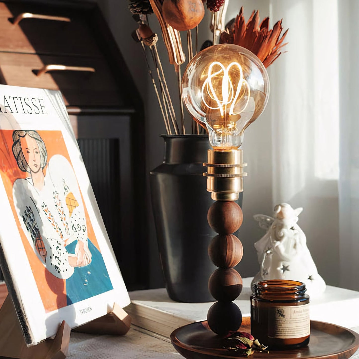 Lámpara de Mesa con Esfera de Cristal