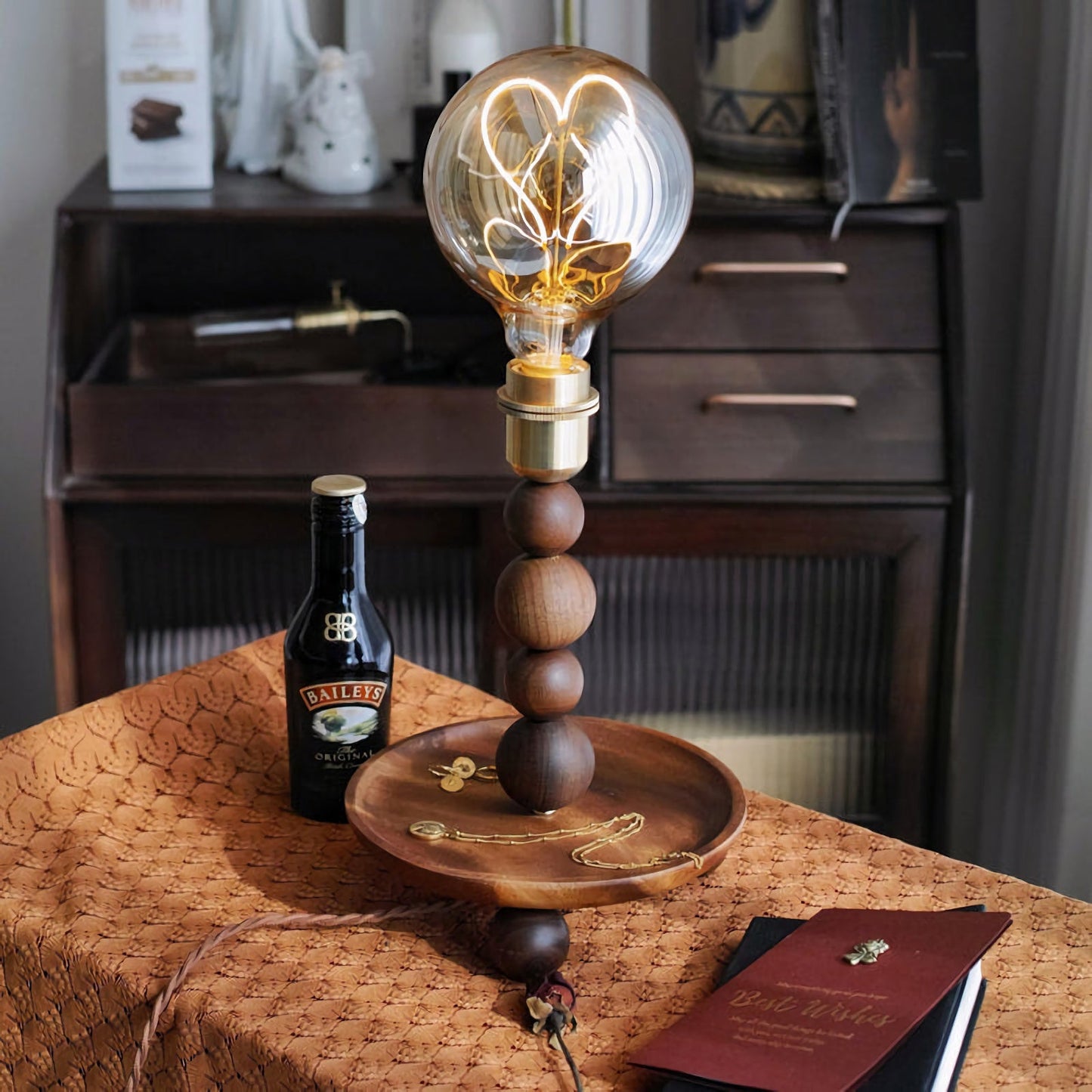 Lámpara de Mesa con Esfera de Cristal