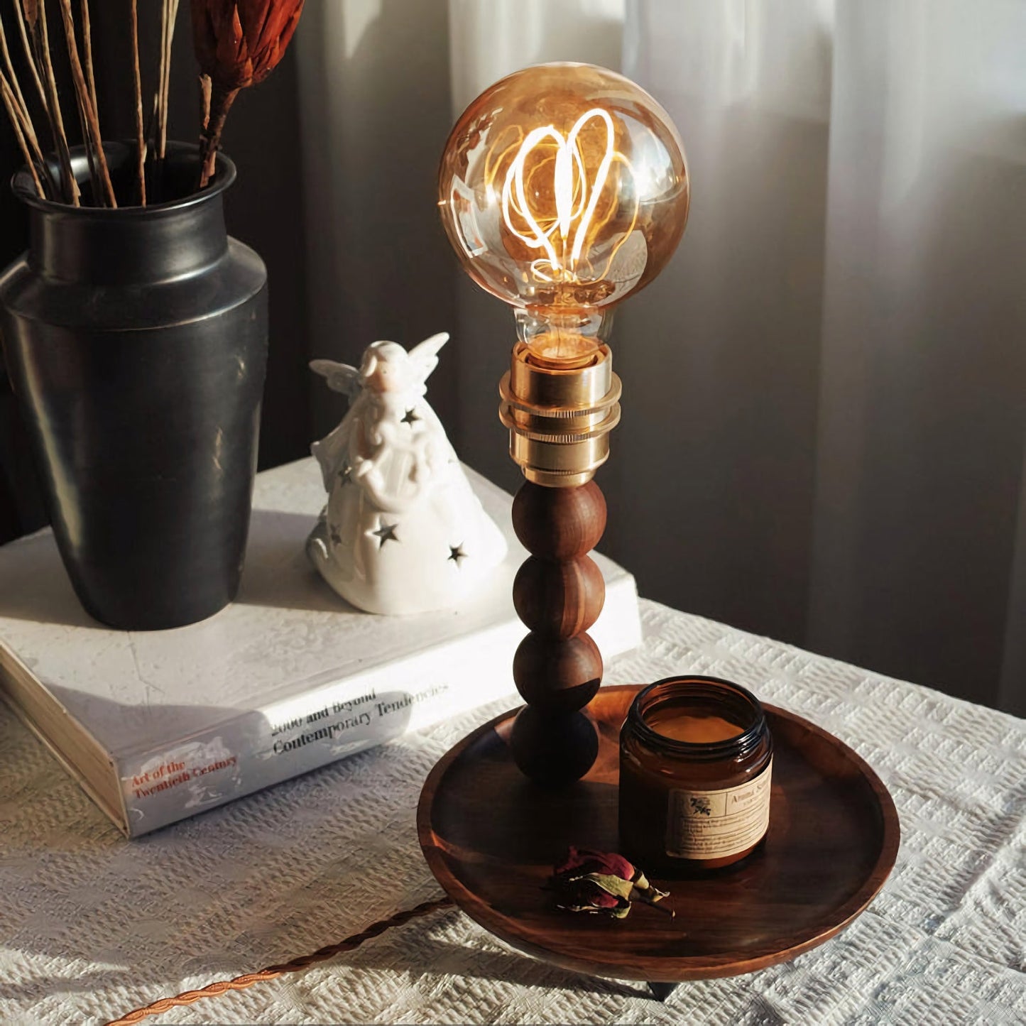 Lámpara de Mesa con Esfera de Cristal