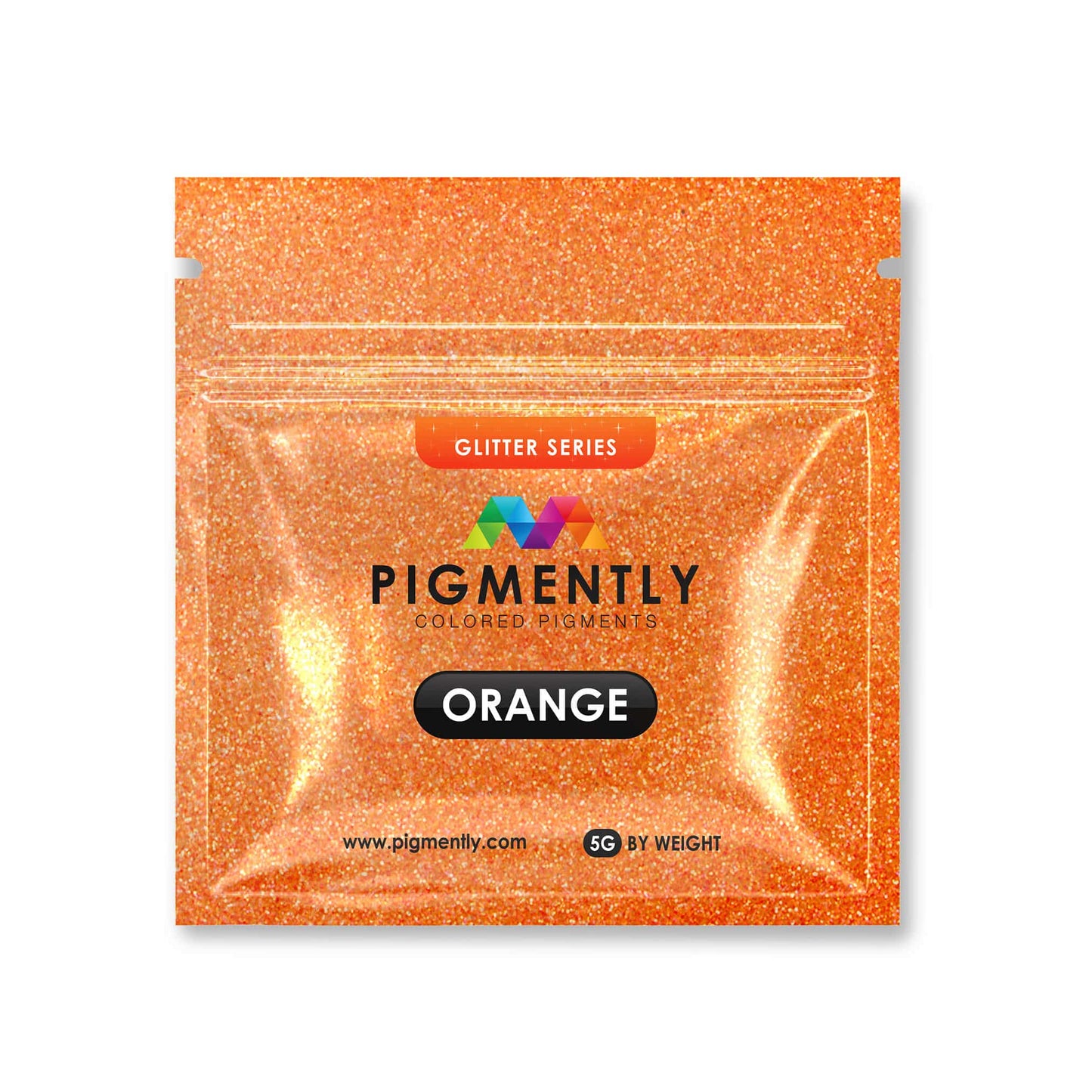 Pigmento en polvo epoxi con purpurina naranja