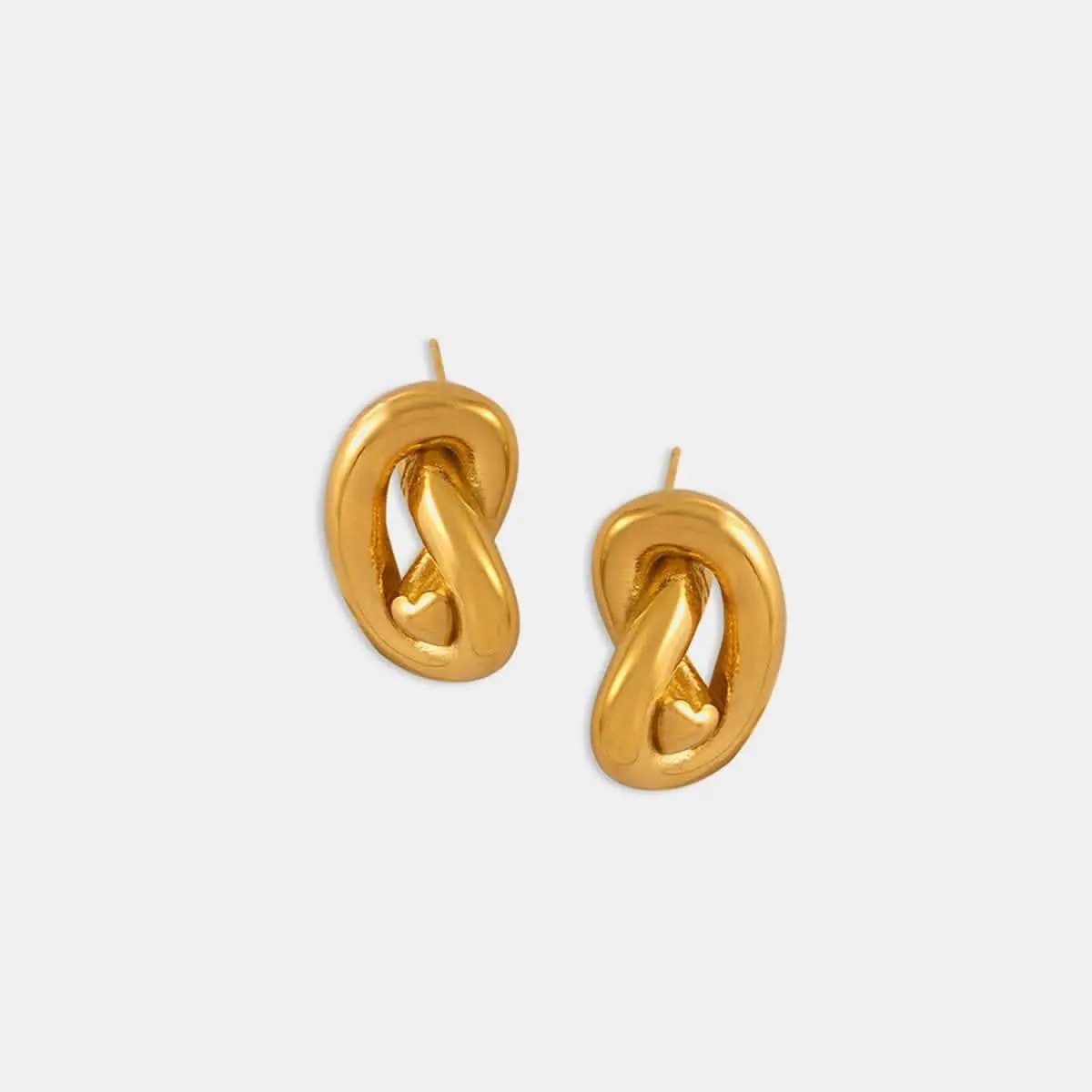 T-Shirts Trendsi Gold-plated titanium knot studs