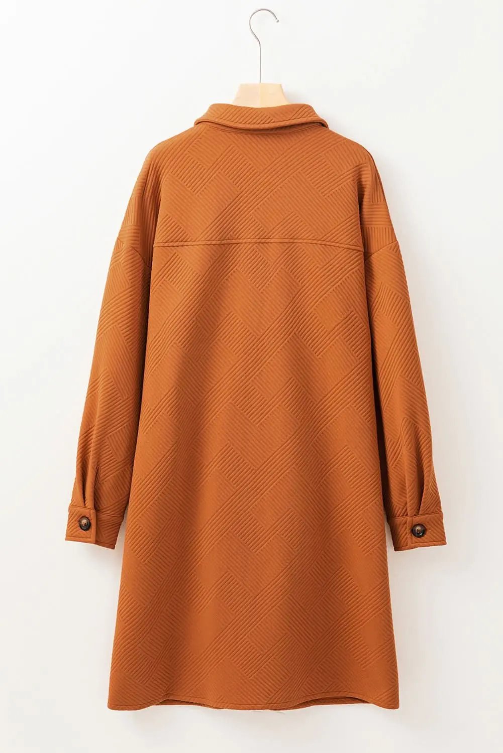 Jackets Love Salve Gold Duster Coat Women's Casual Textured Cardigan - Buttoned & Stylish