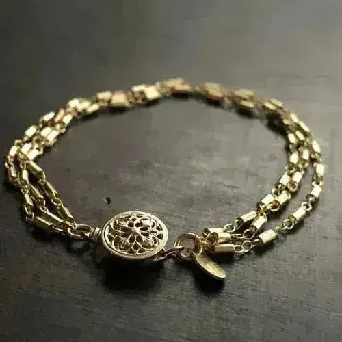 Marilena 3-Layer Gold Fill Bracelet – Filigree Clasp