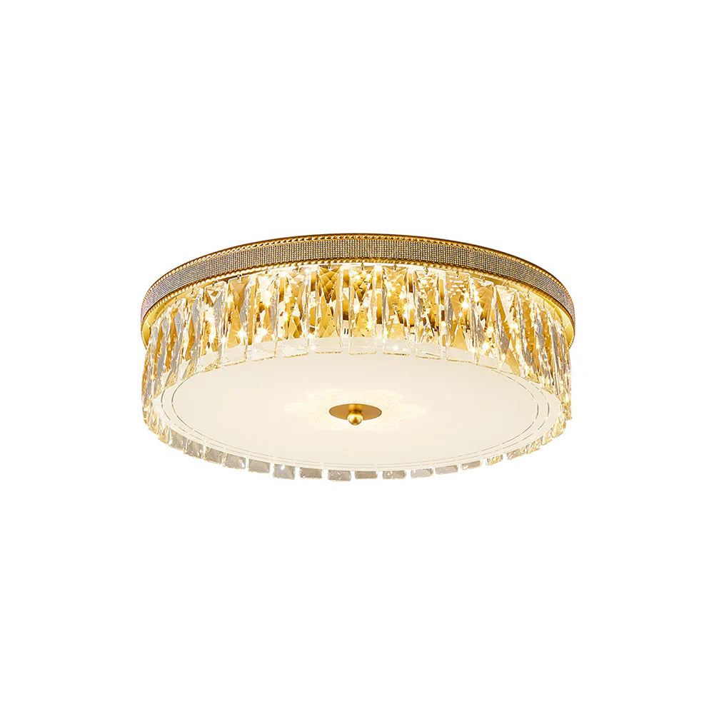 Lámpara de techo de cristal dorado